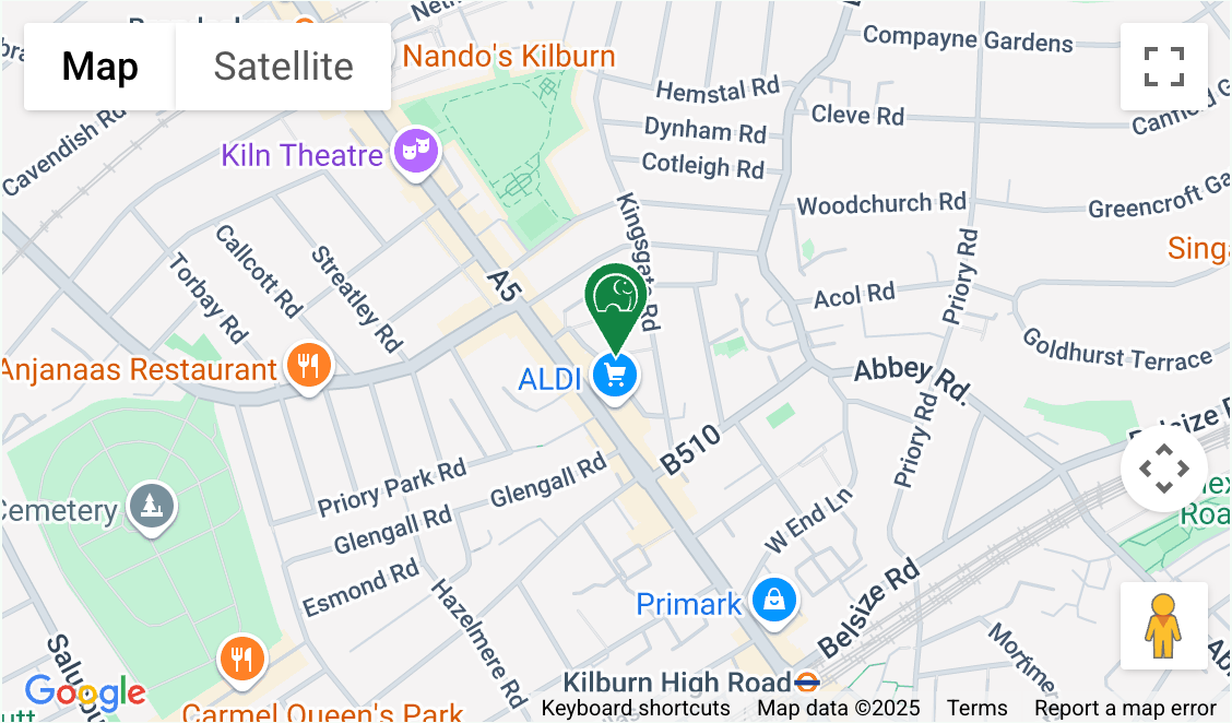 A map showing the location of Space Station Kilburn