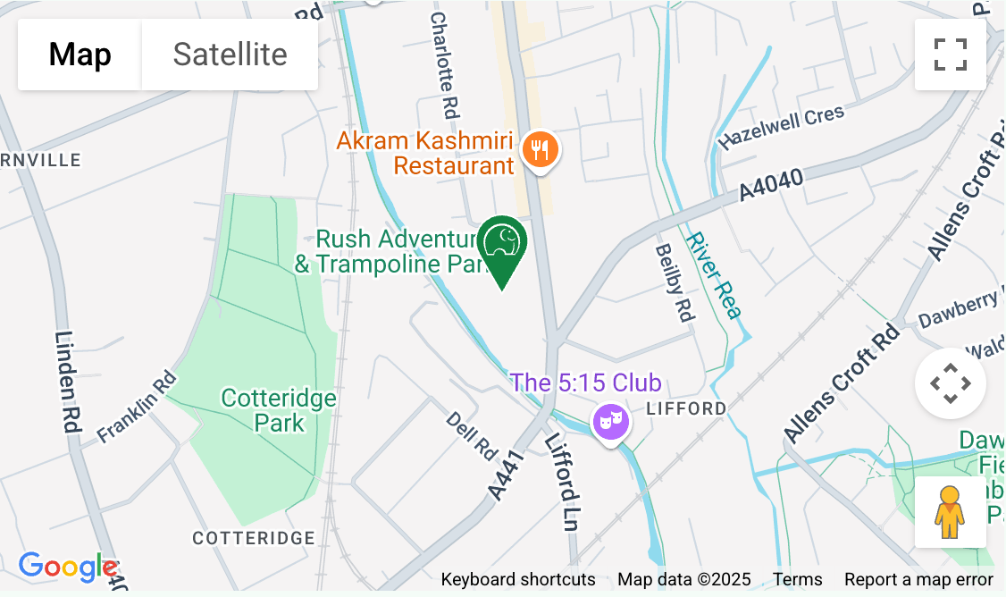 A map showing the location of Space Station Stirchley